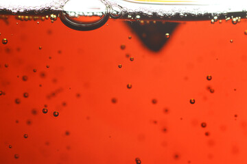 Close up fizzy drink bubbles 