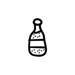 Bottle icon in vector. Logotype - Doodle