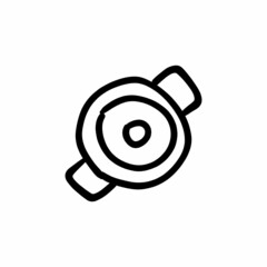Cooking pan icon in vector. Logotype - Doodle