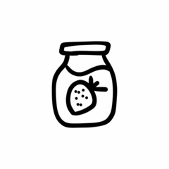 Jam jar icon in vector. Logotype - Doodle