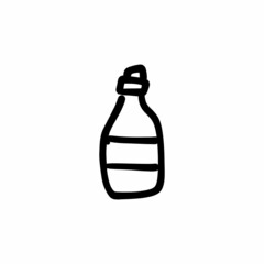 Mineral bottle icon in vector. Logotype - Doodle