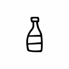 Wine bottle icon in vector. Logotype - Doodle