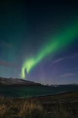 Fototapeten Northern lights known as aurora borealis over the arctic landscape in Norway. High quality photo © Marek