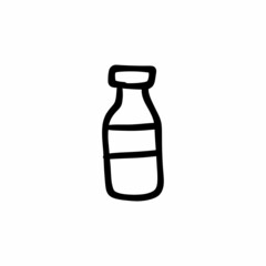 wine bottle icon in vector. Logotype - Doodle