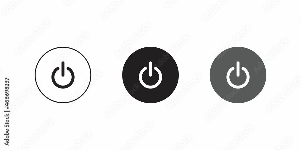Poster power button icon vector in flat style. shutdown symbols