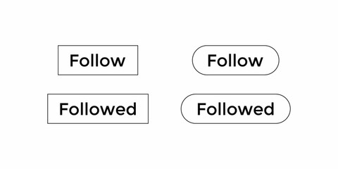 Fototapeta premium Follow Button Icon Vector Set Collection