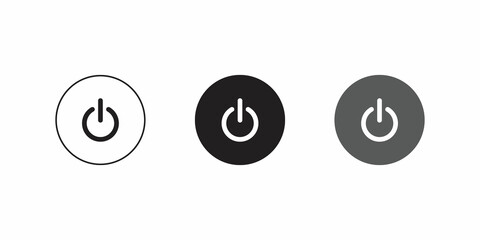 Power Button Icon Vector in Flat Style. Shutdown Symbols