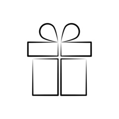 Gift Icon Line flat style. vector isolated