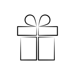 Gift Icon Line flat style. vector isolated