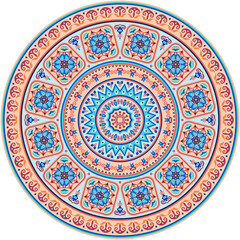 Vector abstract decorative round floral ethnic illustration