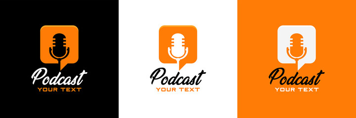 Podcast concept icon design, Vector illustration