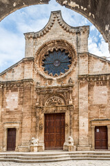 Fototapeta na wymiar View at the Church of Holy Trinity in the streets of Manduria - Italy