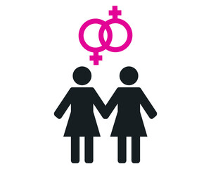 gender equality concept. LGBT rights. same-sex marriage. Gender symbols, editable vector.
