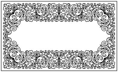 Floral hand drawn vector vintage border.