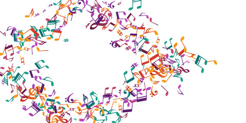 Musical note icons vector illustration. Song