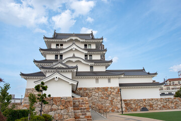 Restored Amagasaki-jo castle tower in Hyogo, Japan