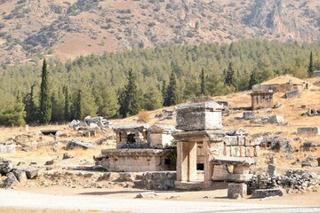 The ruins of the ancient city of Herapolis.Ancient ruins.