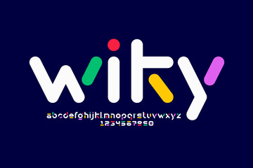 Modern lowercase style font, alphabet letters and numbers vector illustration © piai