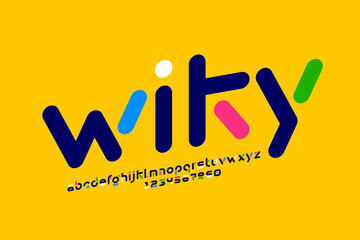 Modern lowercase style font, alphabet letters and numbers vector illustration