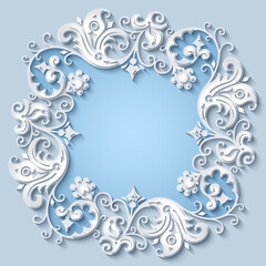 Abstract vector ornamental nature vintage frame.