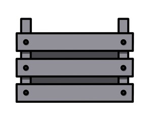 Illustration of a realistic wooden vegetable crate with holes. Fruit crate front view. Crate insulated on white background. Crate for storing and transporting food. Flat style design