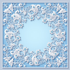 Abstract vector ornamental nature vintage frame.