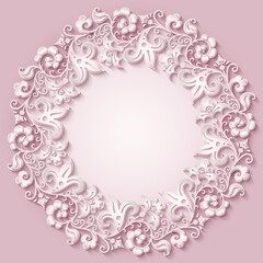Abstract vector ornamental nature vintage frame.