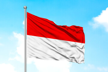 Fototapeta na wymiar Indonesia Flying Flag