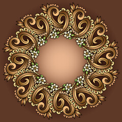 Vector abstract decorative floral ethnic ornamental illustration
