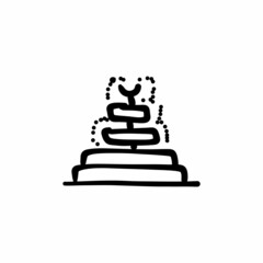 Fountain icon in vector. Logotype - Doodle