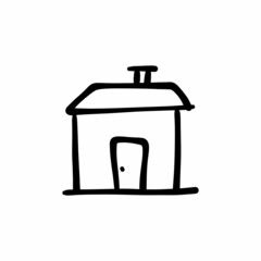 Hut icon in vector. Logotype - Doodle