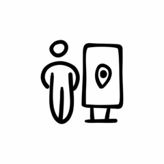 Direction guide icon in vector. Logotype - Doodle