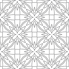floral pattern background.Repeating geometric pattern from striped elements.   Black and white pattern.