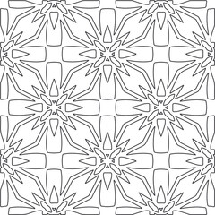 floral pattern background.Repeating geometric pattern from striped elements.   Black and white pattern.