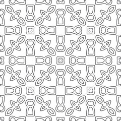 floral pattern background.Repeating geometric pattern from striped elements. Black and white pattern.