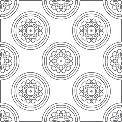 floral pattern background.Repeating geometric pattern from striped elements.   Black and white pattern.
