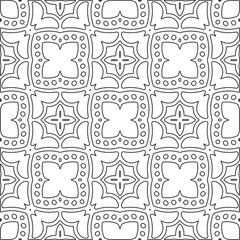 floral pattern background.Repeating geometric pattern from striped elements.   Black and white pattern.