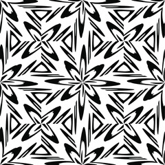 Vector seamless pattern. Modern stylish texture. Composition from regularly repeating geometrical element. Monochrome, simple. Vector illustrations. Black and white pattern.