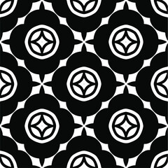 Vector seamless pattern. Modern stylish texture. Composition from regularly repeating geometrical element. Monochrome, simple. Vector illustrations. Black and white pattern.