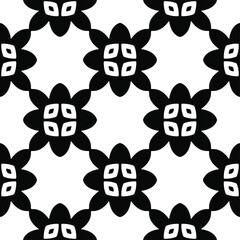 Vector seamless pattern. Modern stylish texture. Composition from regularly repeating geometrical element. Monochrome, simple. Vector illustrations. Black and white pattern.