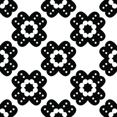 Vector seamless models. Modern stylish texture. Composition from regularly repeating geometrical element. Monochrome, simple. Vector illustrations. Black and white pattern.