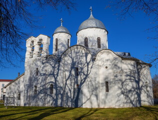 Orthodox ancient temple in Pskov. Russia.