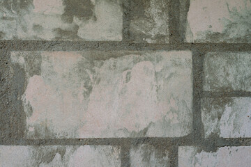 White brick stones with grey concrete