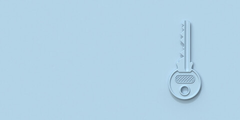 Blue door key 3D