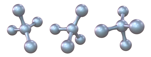 Three abstract molecules 3D