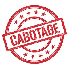 CABOTAGE text written on red vintage stamp.