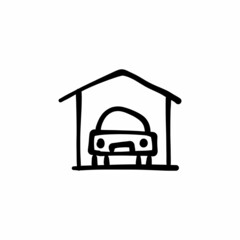 Rest house icon in vector. Logotype - Doodle
