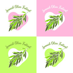 Spanish Olive Festival illustration with different color