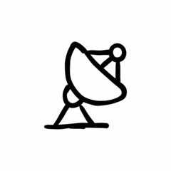 Dish antenna icon in vector. Logotype - Doodle