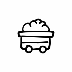 Garbage cart icon in vector. Logotype - Doodle